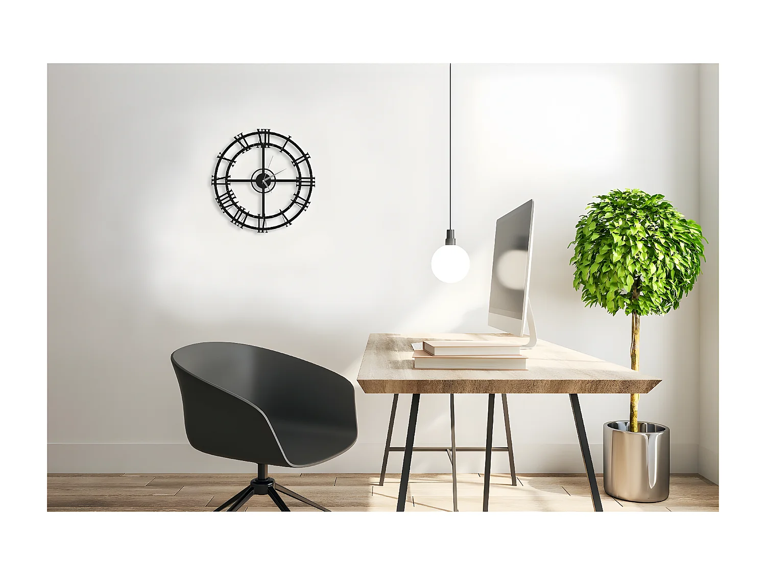 Relógio de Parede Vintage 1, Preto, 50x0,16x50 cm, EPIKASA