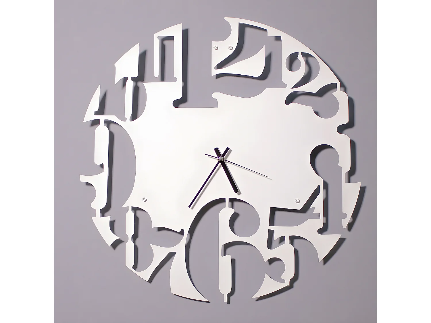 Horloge Murale Nombres 2, Blanc, 50x1,5x50 cm, EPIKASA