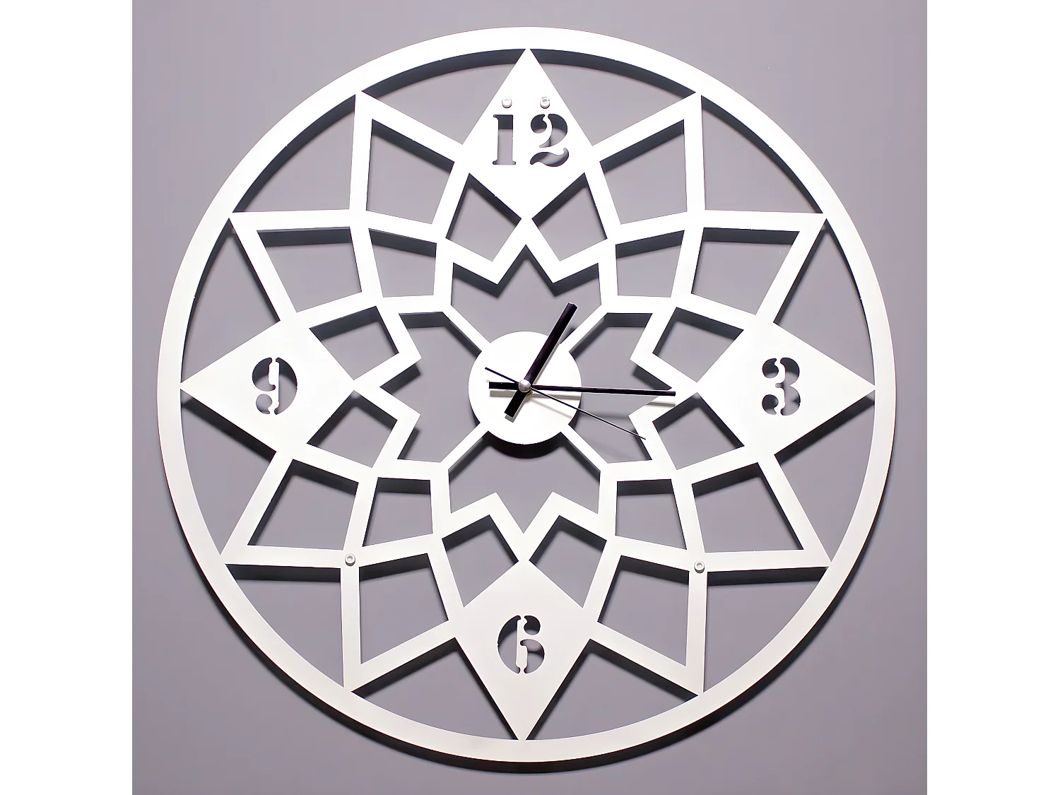 Zegar ścienny Geometryczny, Biały, 50x1,5x50 cm, EPIKASA