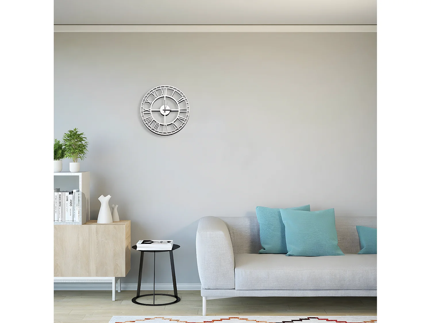 Wandklok Vintage 7 - Wit - 50x1,5x50 cm - EPIKASA