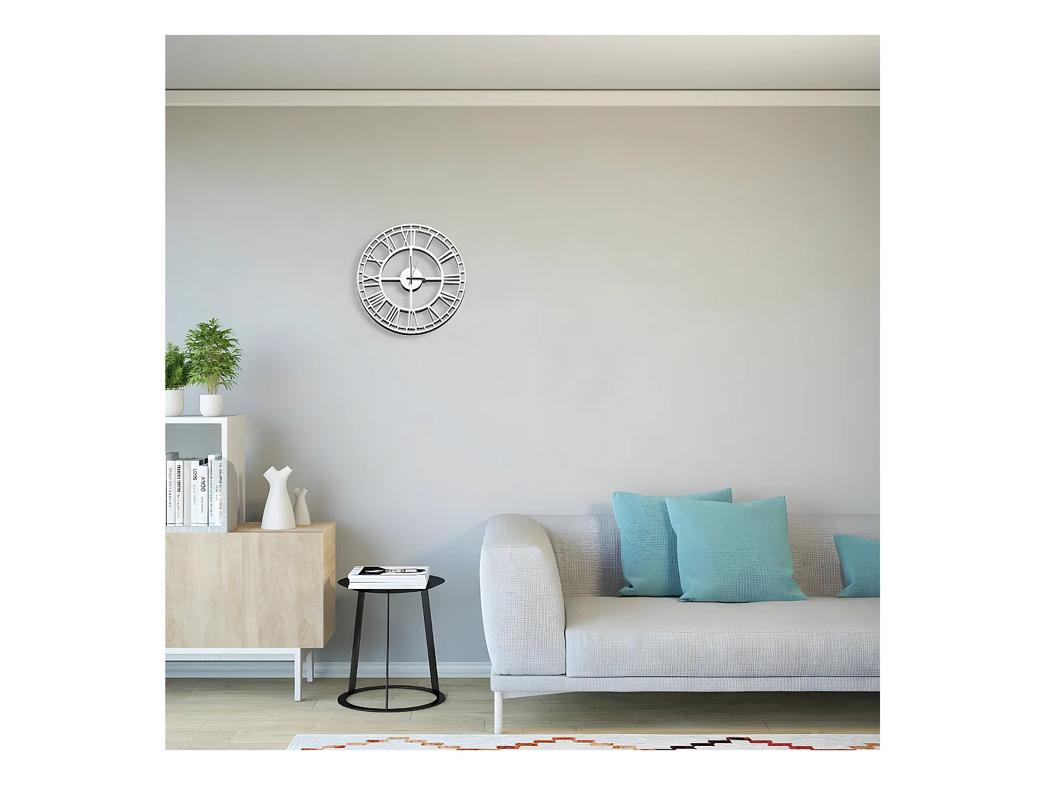 Wandklok Vintage 7 - Wit - 50x1,5x50 cm - EPIKASA