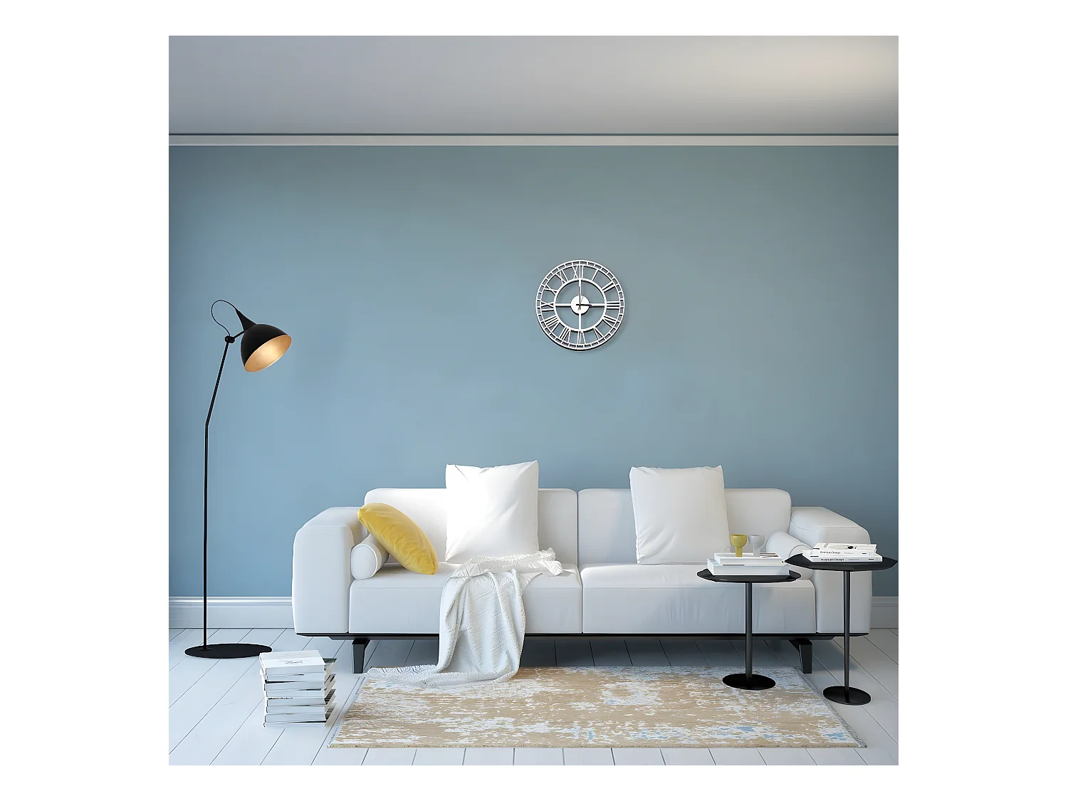 Wandklok Vintage 7 - Wit - 50x1,5x50 cm - EPIKASA