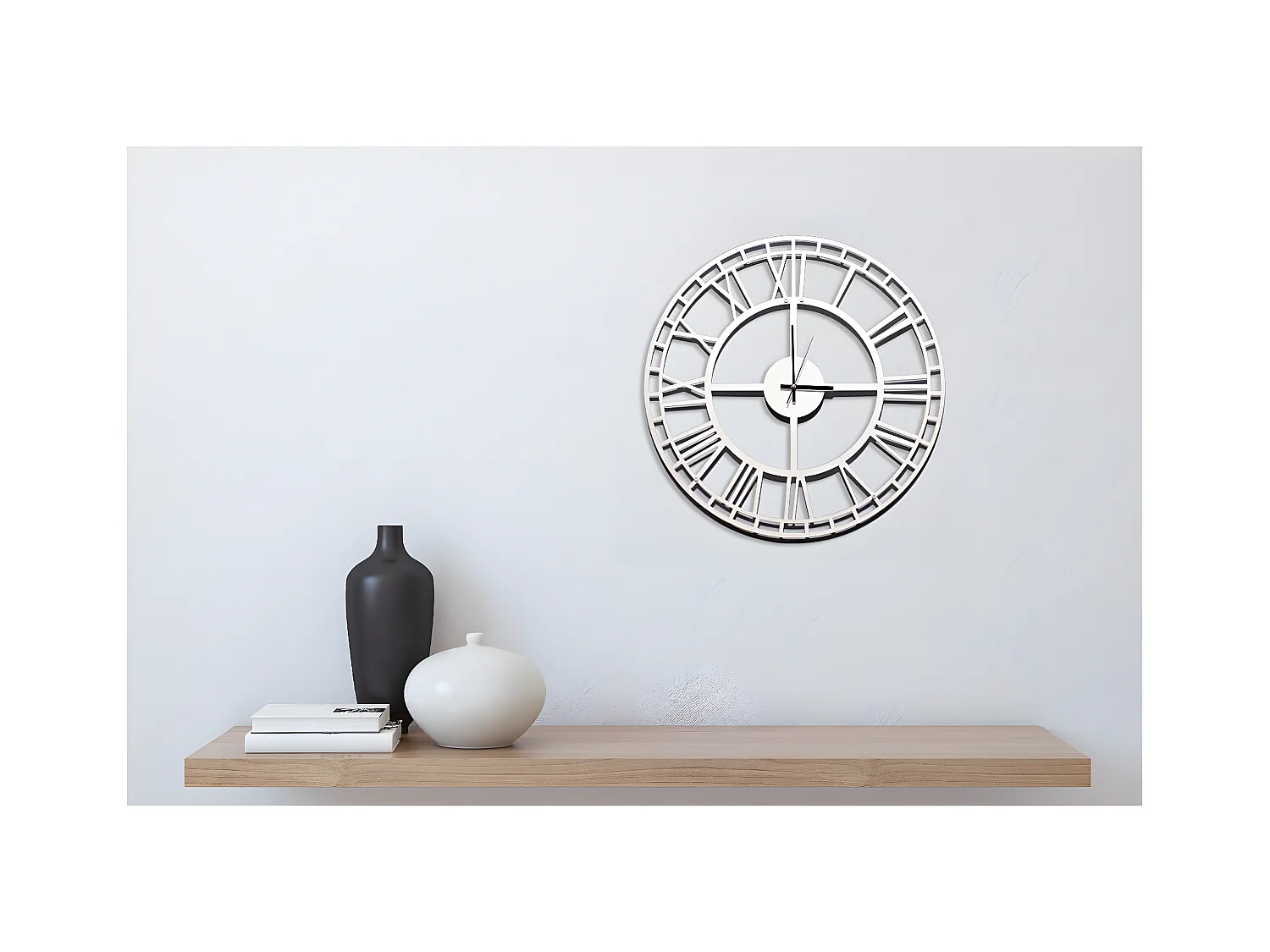 Wandklok Vintage 7 - Wit - 50x1,5x50 cm - EPIKASA
