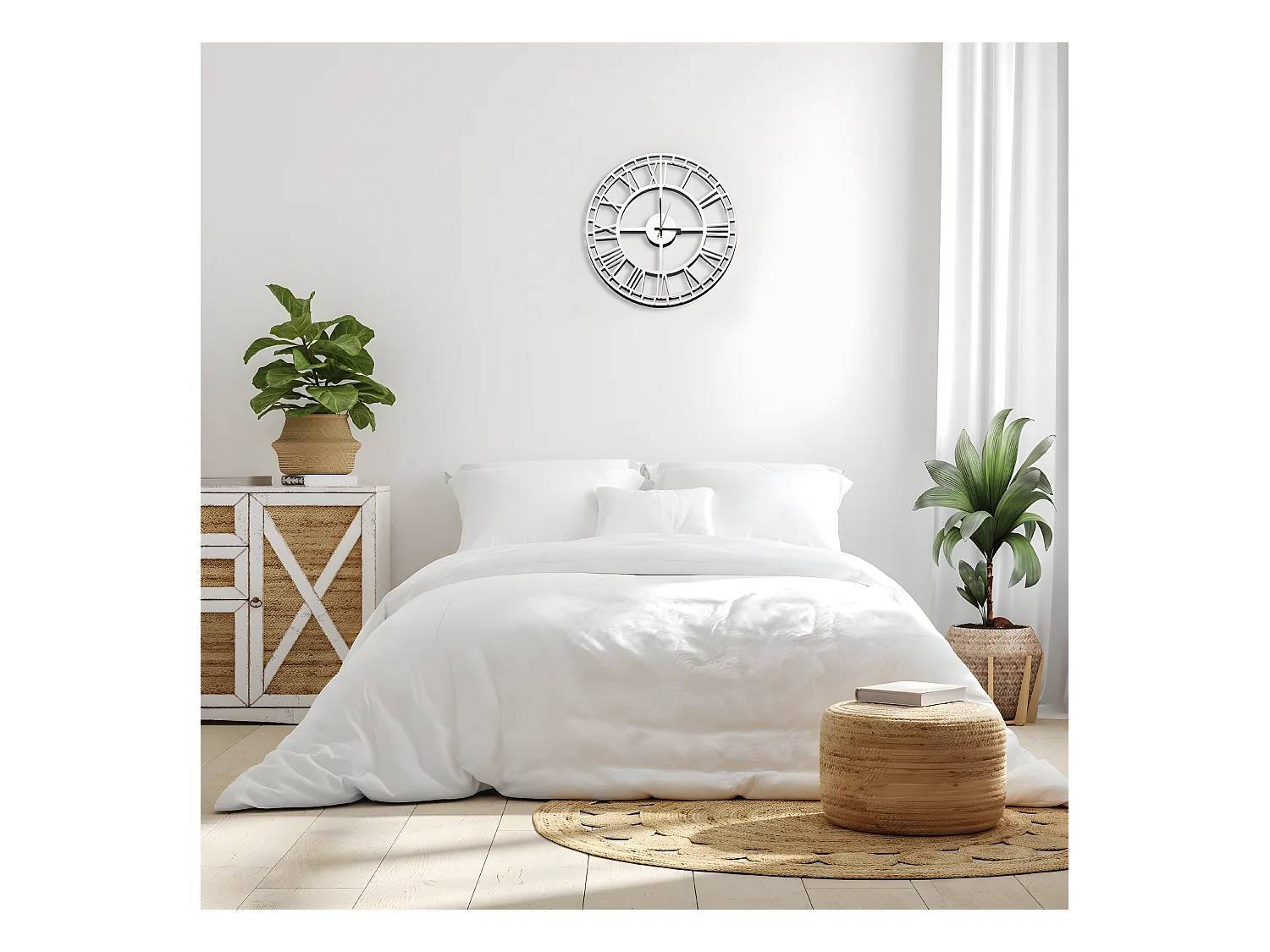 Wandklok Vintage 7 - Wit - 50x1,5x50 cm - EPIKASA