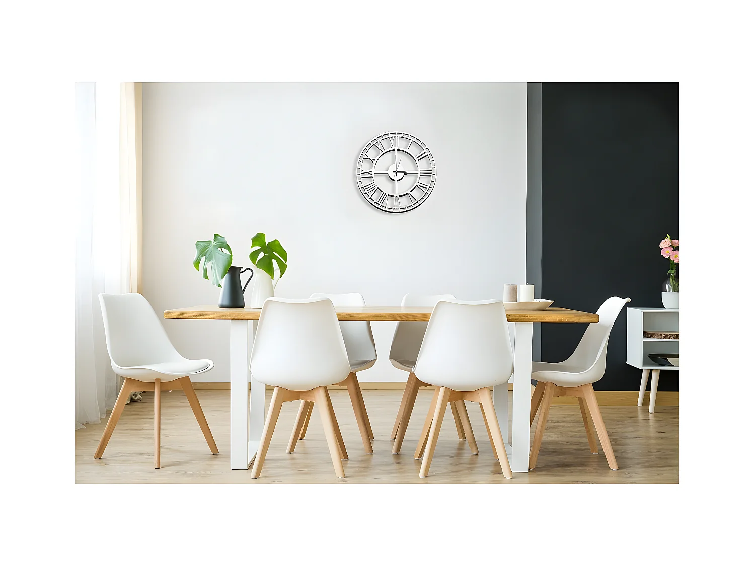 Wandklok Vintage 7 - Wit - 50x1,5x50 cm - EPIKASA