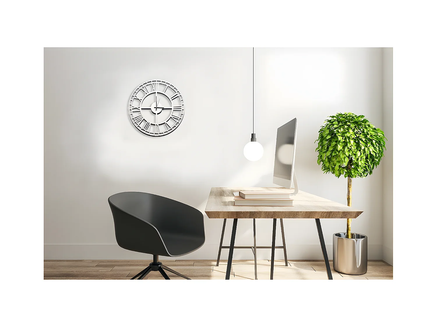Wandklok Vintage 7 - Wit - 50x1,5x50 cm - EPIKASA