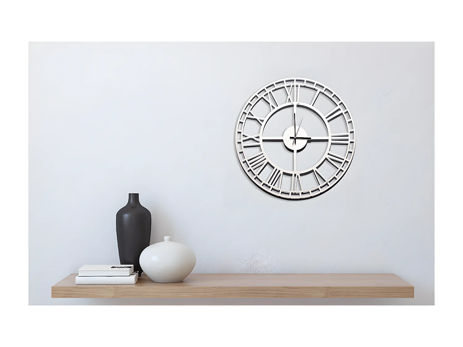 Horloge Murale Vintage 7, Blanc, 50x1,5x50 cm, EPIKASA