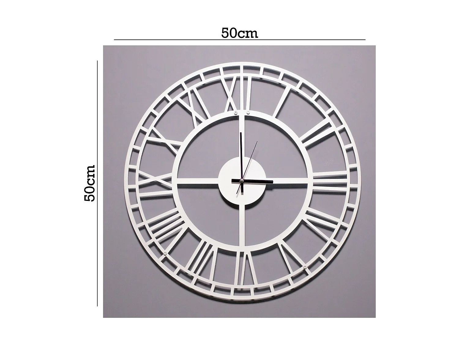 Horloge Murale Vintage 7, Blanc, 50x1,5x50 cm, EPIKASA
