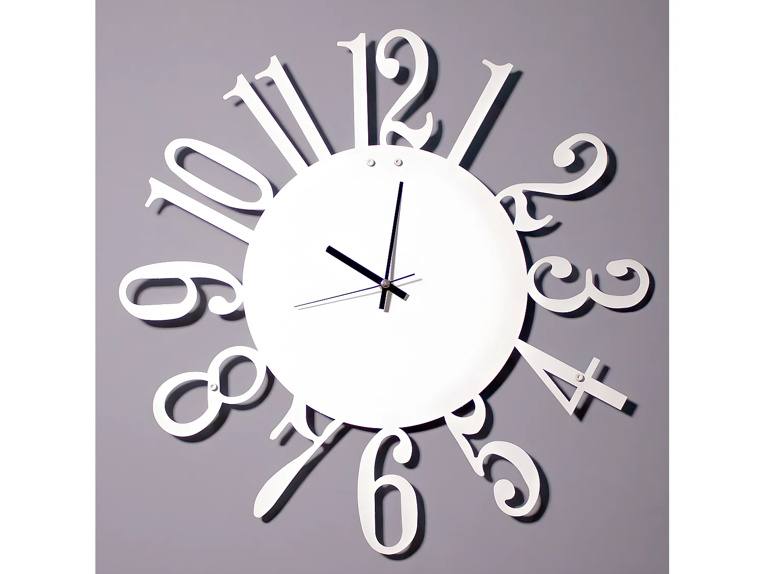 Wandklok Nummers 1 - Wit - 50x1,5x50 cm - EPIKASA