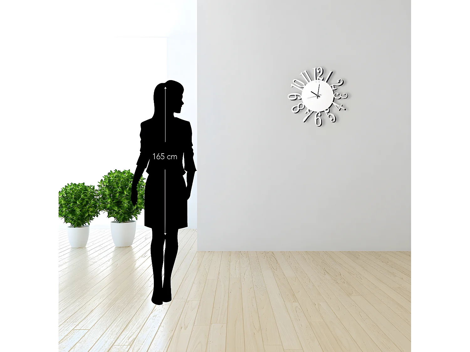 Wandklok Nummers 1 - Wit - 50x1,5x50 cm - EPIKASA