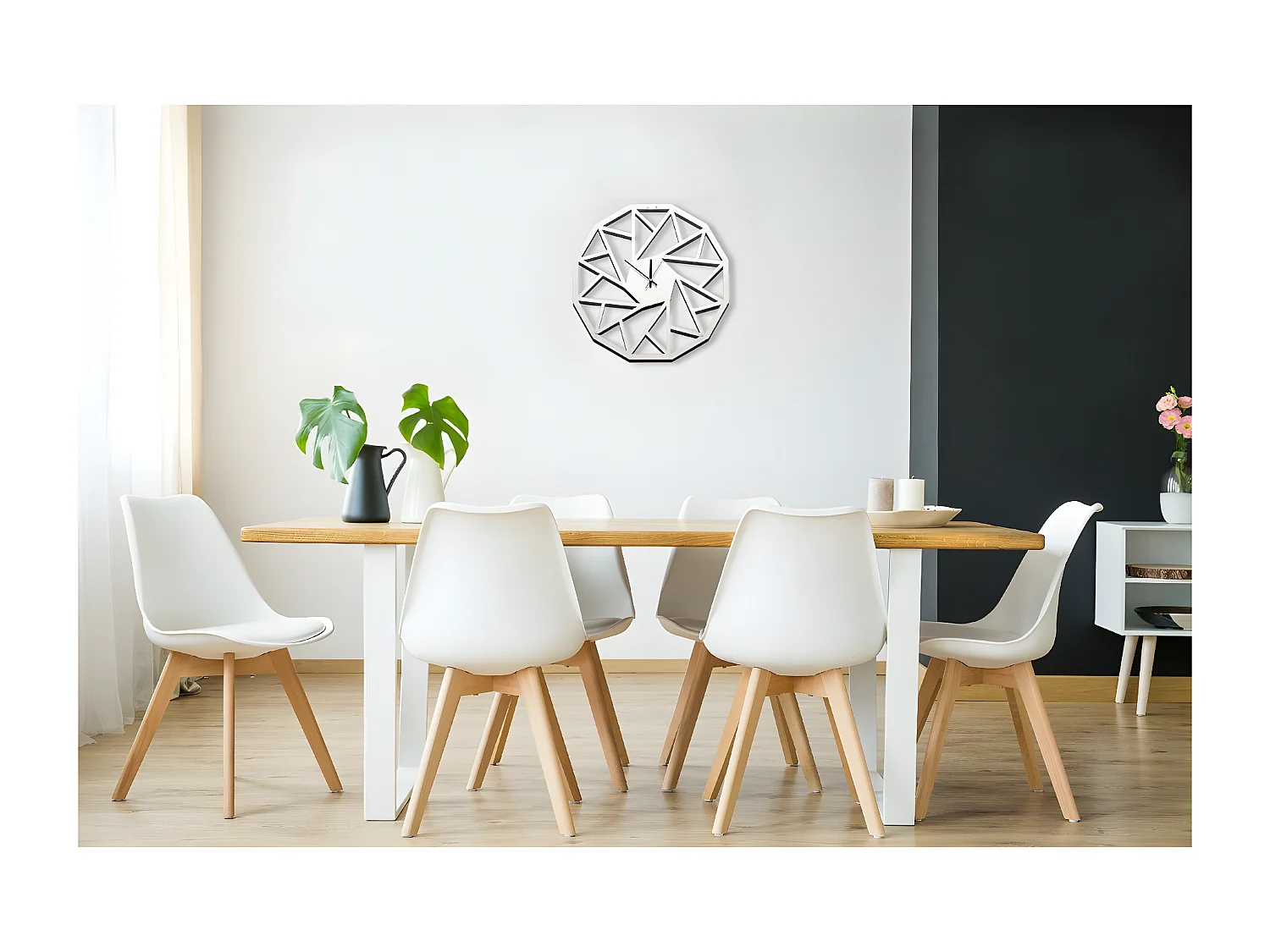 Wandklok Geometrisch 1 - Wit - 50x1,5x50 cm - EPIKASA