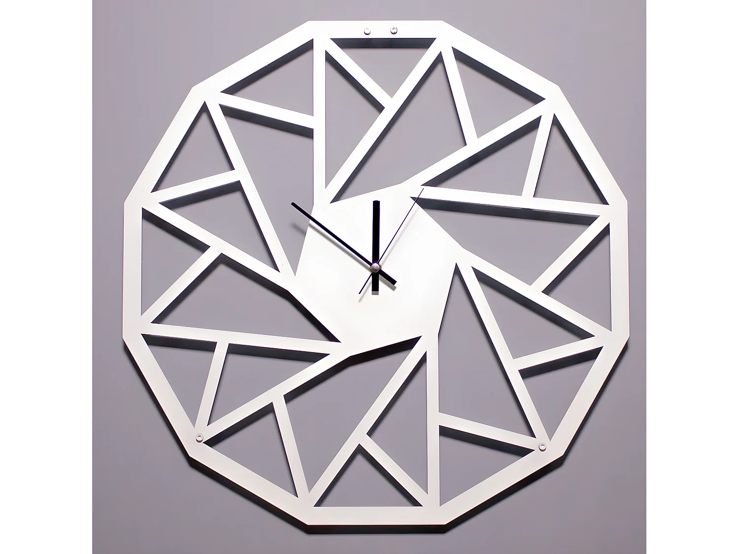 Horloge Murale Géométrique 1, Blanc, 50x1,5x50 cm, EPIKASA