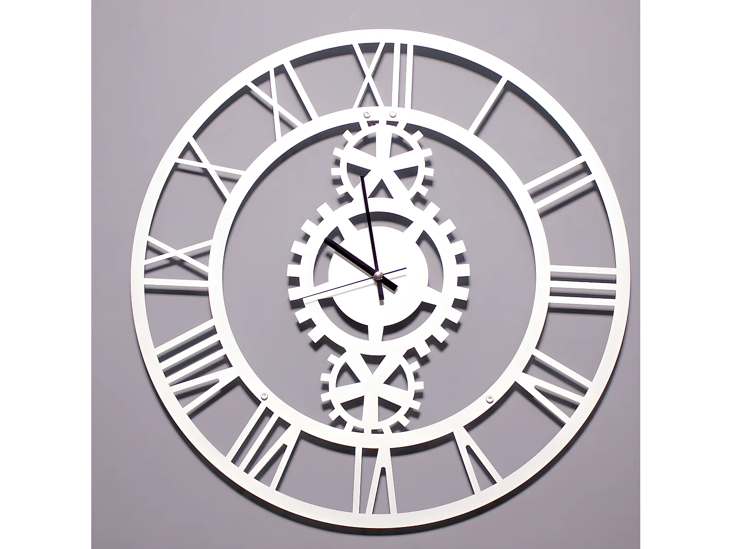 Orologio da Parete Vintage 6, Bianco, 50x1,5x50 cm, EPIKASA