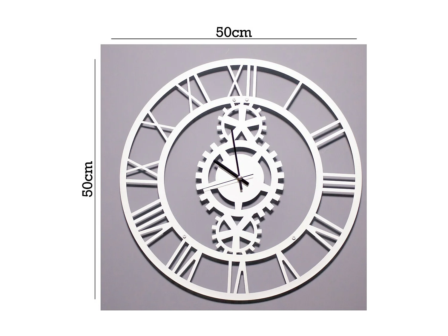 Orologio da Parete Vintage 6, Bianco, 50x1,5x50 cm, EPIKASA