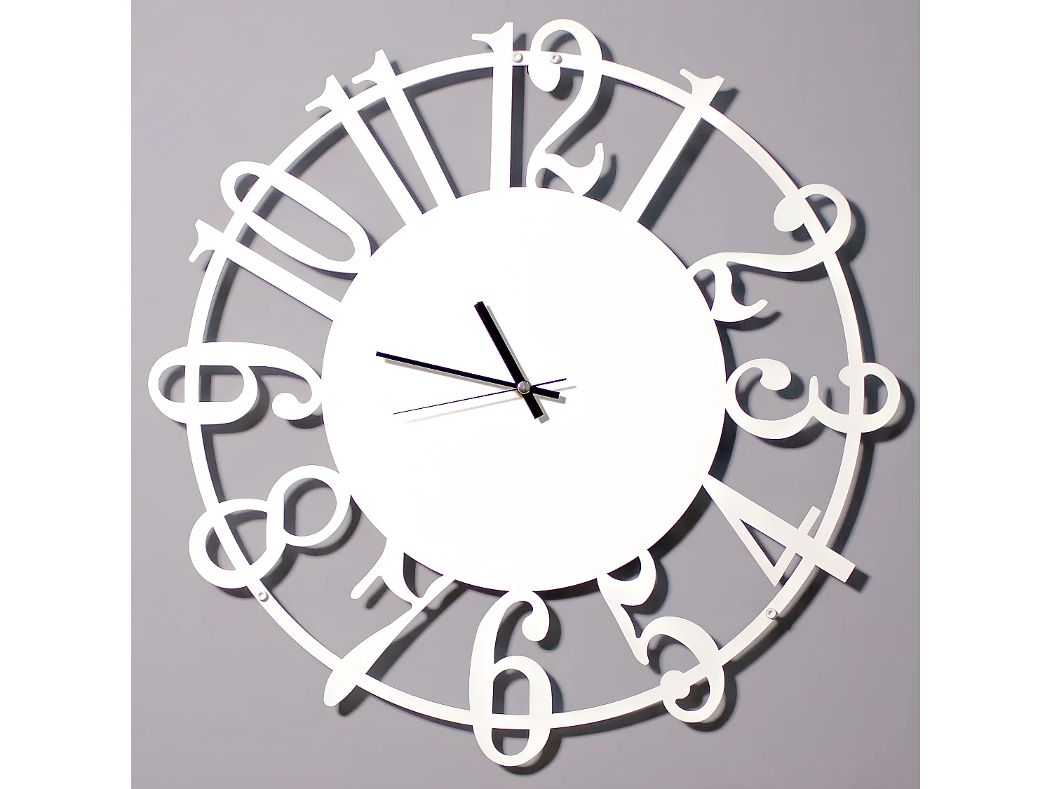 Horloge Murale les Numéros, Blanc, 50x1,5x50 cm, EPIKASA