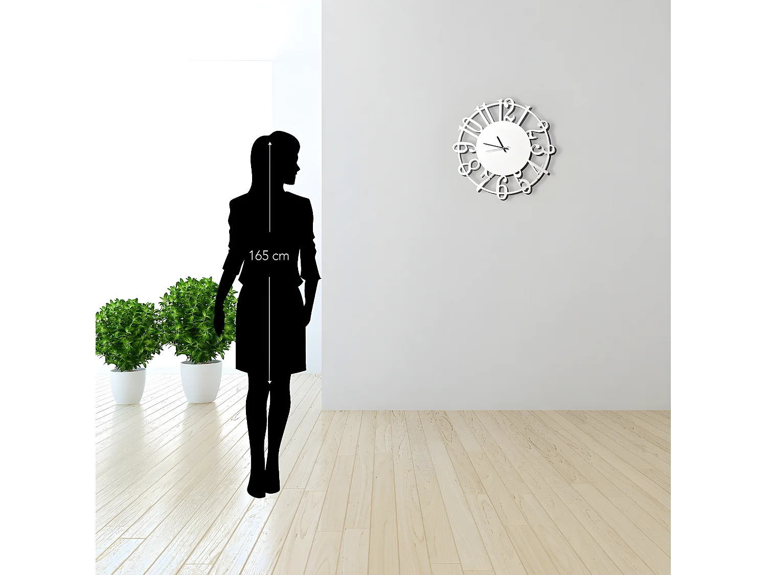 Horloge Murale les Numéros, Blanc, 50x1,5x50 cm, EPIKASA