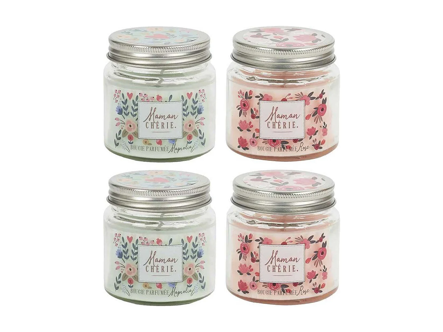 Bougie parfumée en pot Maman 6.5 cm (Lot de 4)