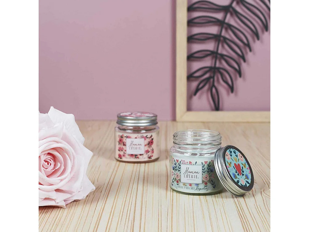Bougie parfumée en pot Maman 6.5 cm (Lot de 4)