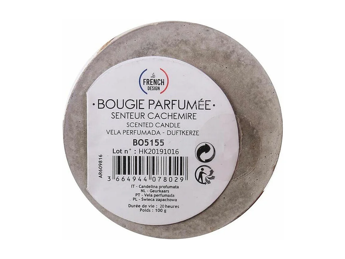 Bougie senteur linge frais pot en ciment (Lot de 2)