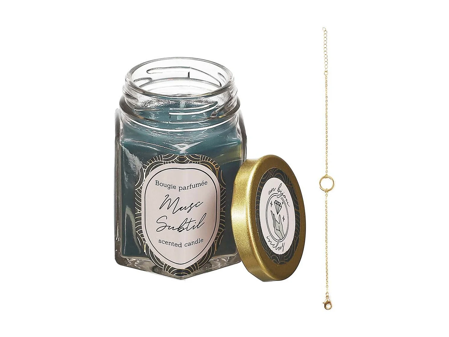 Bougie parfumée en bocal avec bijou surprise (Lot de 2)