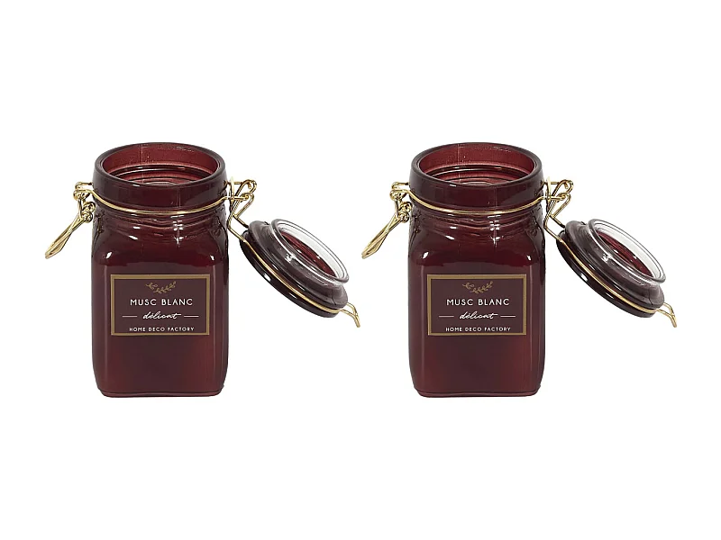 Bougie parfumée pot à clip apothicaire 9 x 6 x 11 cm (Lot de 2)