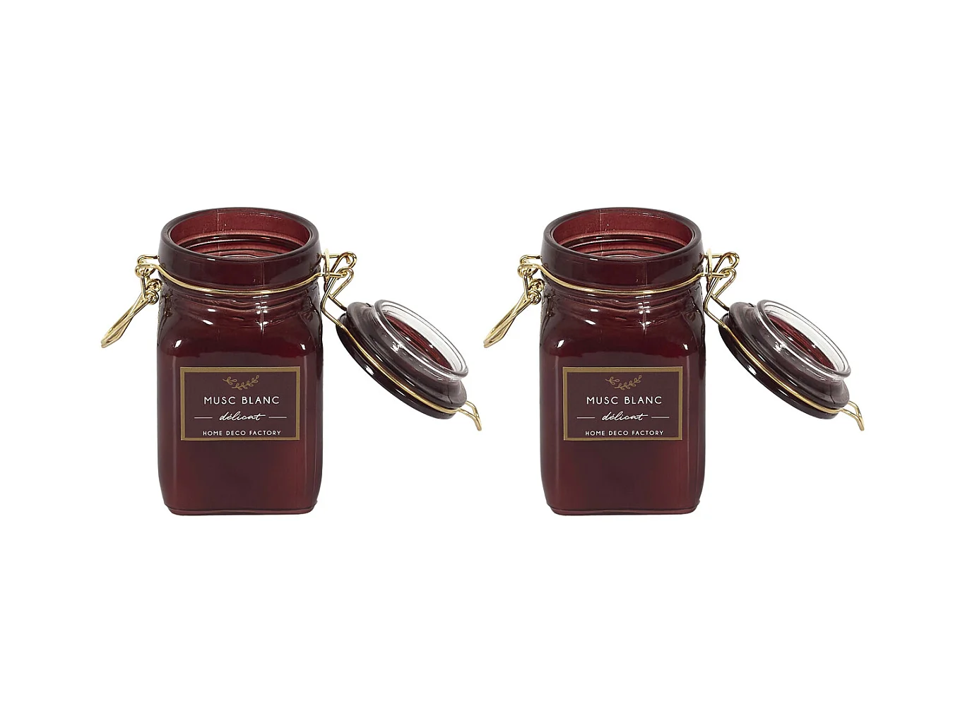 Bougie parfumée pot à clip apothicaire 9 x 6 x 11 cm (Lot de 2)