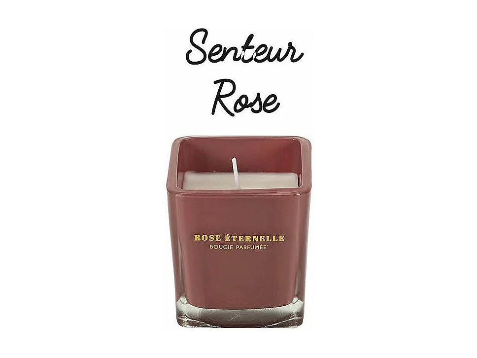 Bougie parfumée carrée Nude 7 cm (Lot de 3) Rose des bois