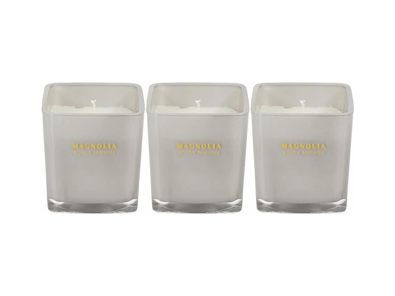 Bougie parfumée carrée Nude 7 cm (Lot de 3) Blanc
