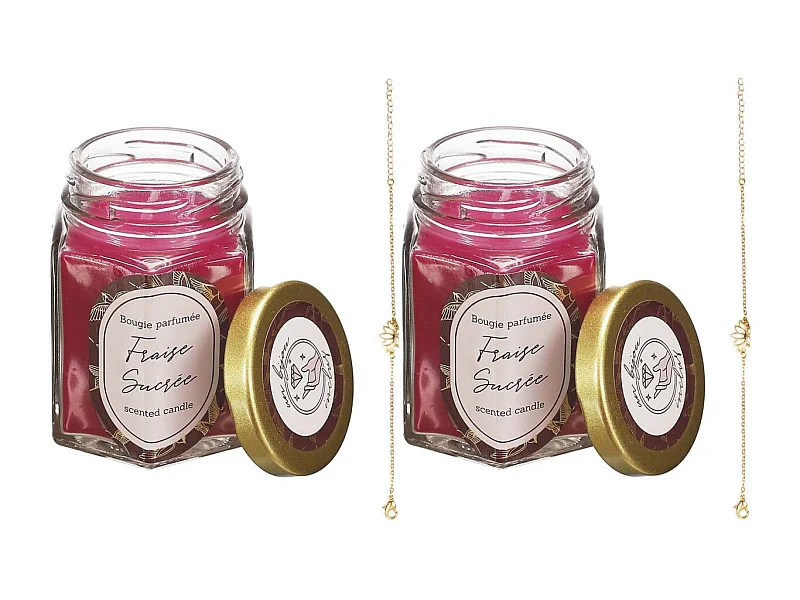 Bougie parfumée en bocal avec bijou surprise (Lot de 2)
