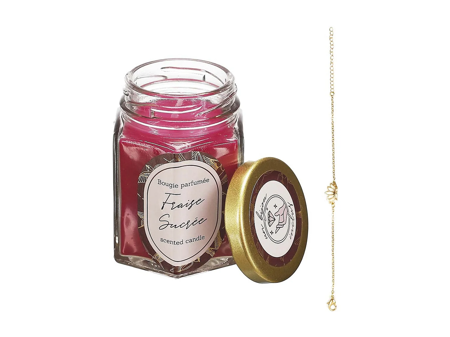 Bougie parfumée en bocal avec bijou surprise (Lot de 2)