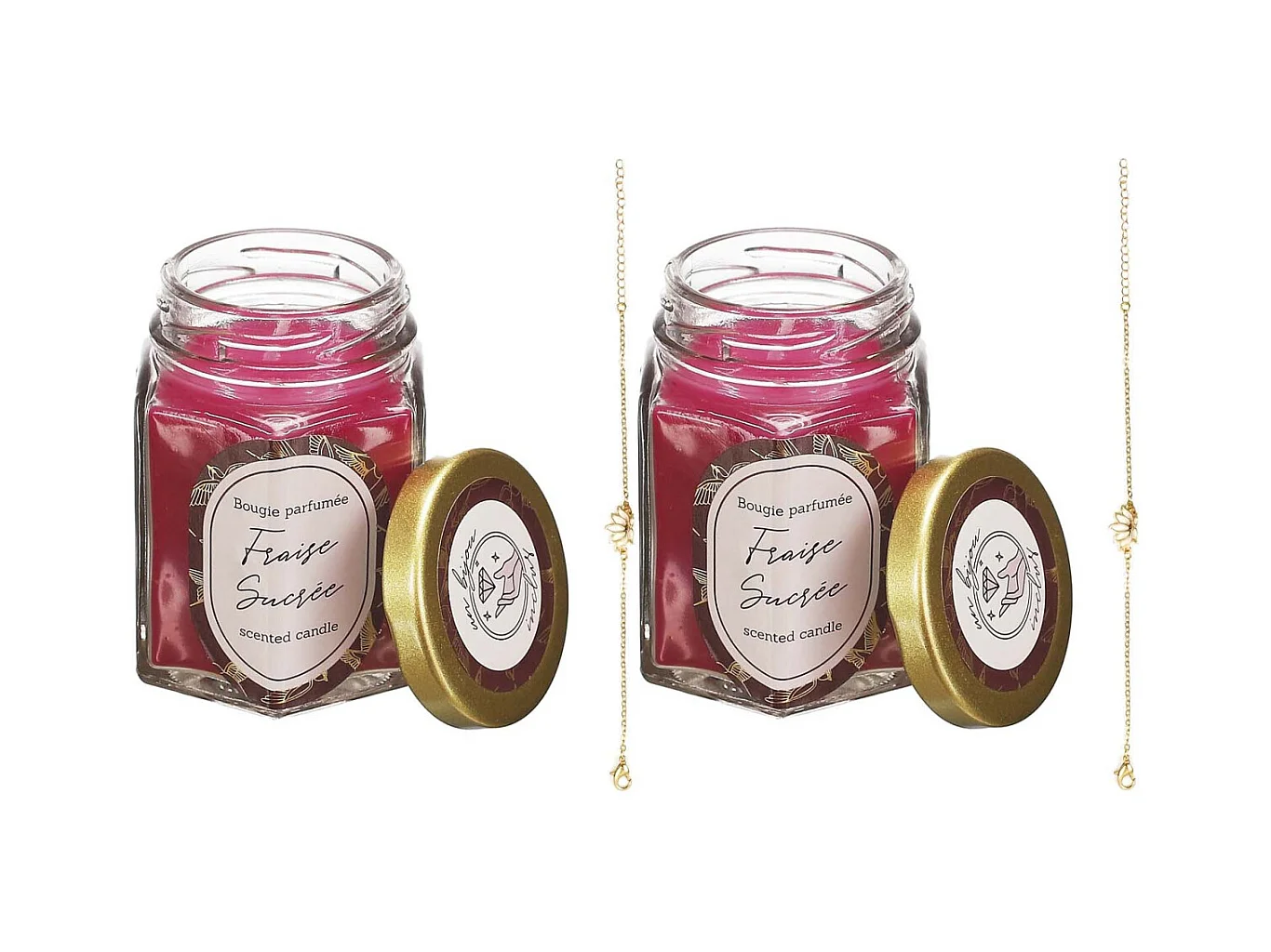 Bougie parfumée en bocal avec bijou surprise (Lot de 2)