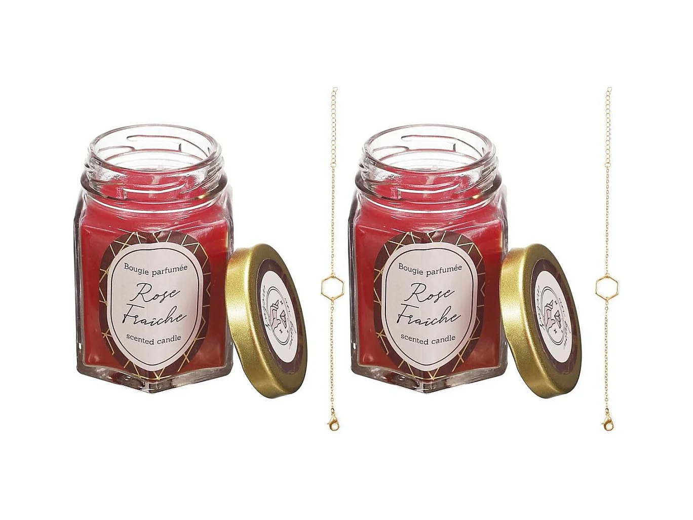 Bougie parfumée en bocal avec bijou surprise (Lot de 2)