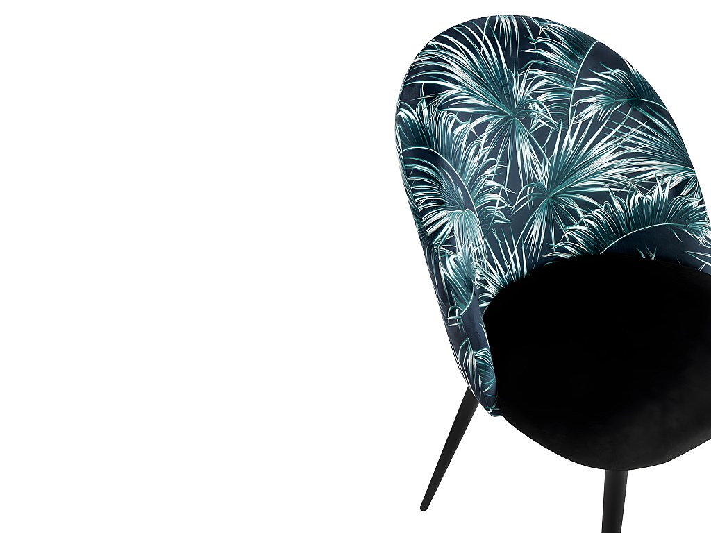 Stuhl 6er-Set PALMERA - Stoff & Metall - Mit Palmenmotiv jetzt günstig