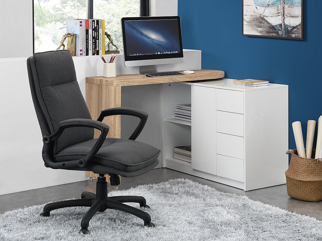 Bürostuhl CALAMA - Höhenverstellbar - Stoff - Grau