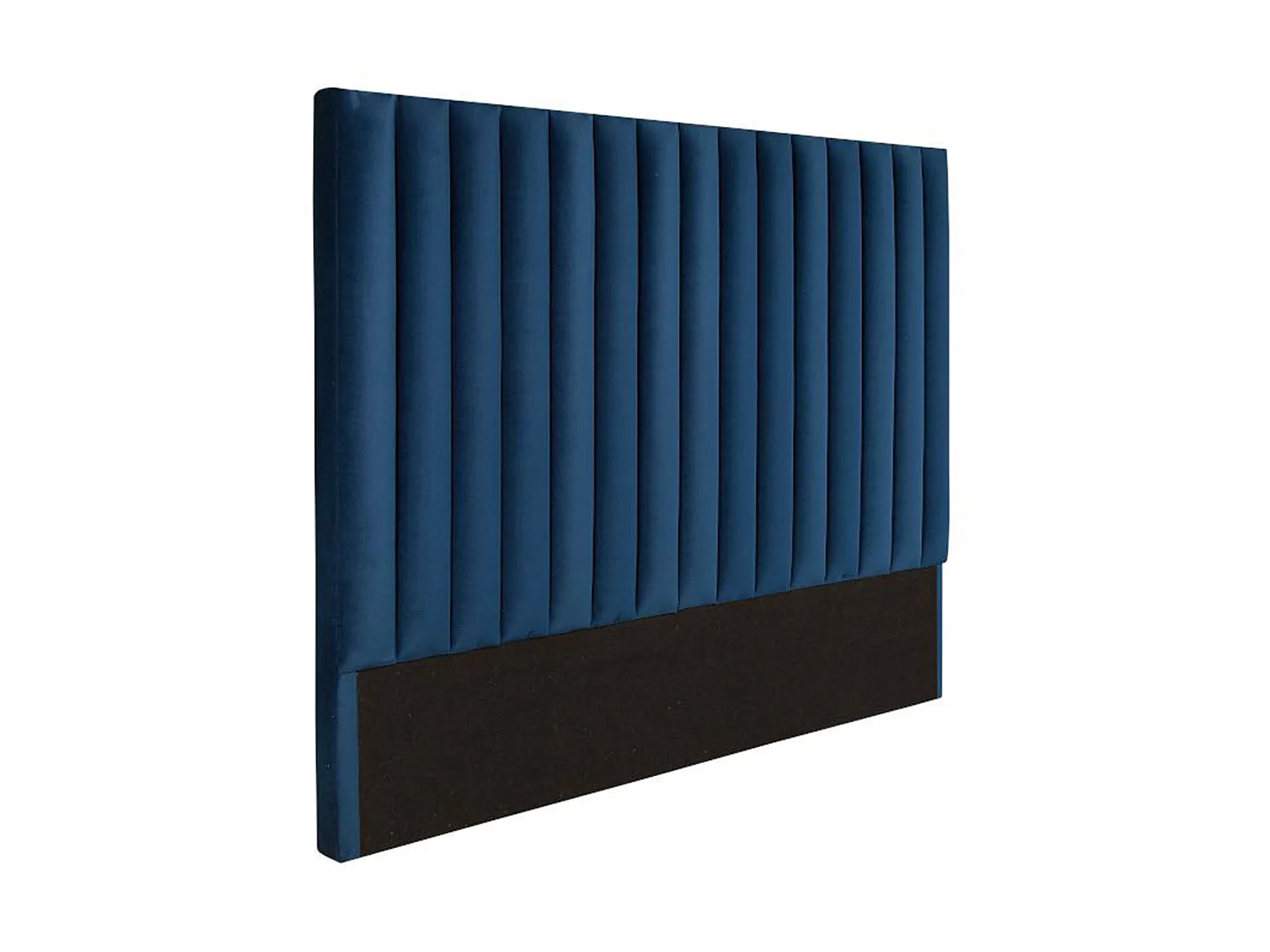 Tête de lit coutures verticales SARAH - 150 cm - Velours - Bleu nuit