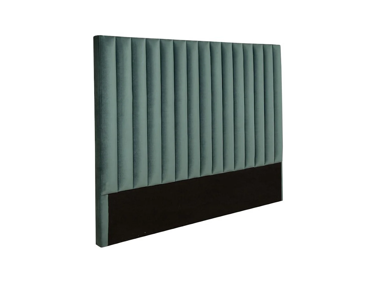Sänggavel med vertikala sömmar SARAH - 150 cm - Sammet - Grön