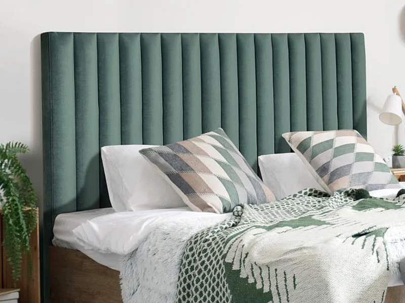 Testata cuciture verticali 170 cm - Velluto Verde - SARAH