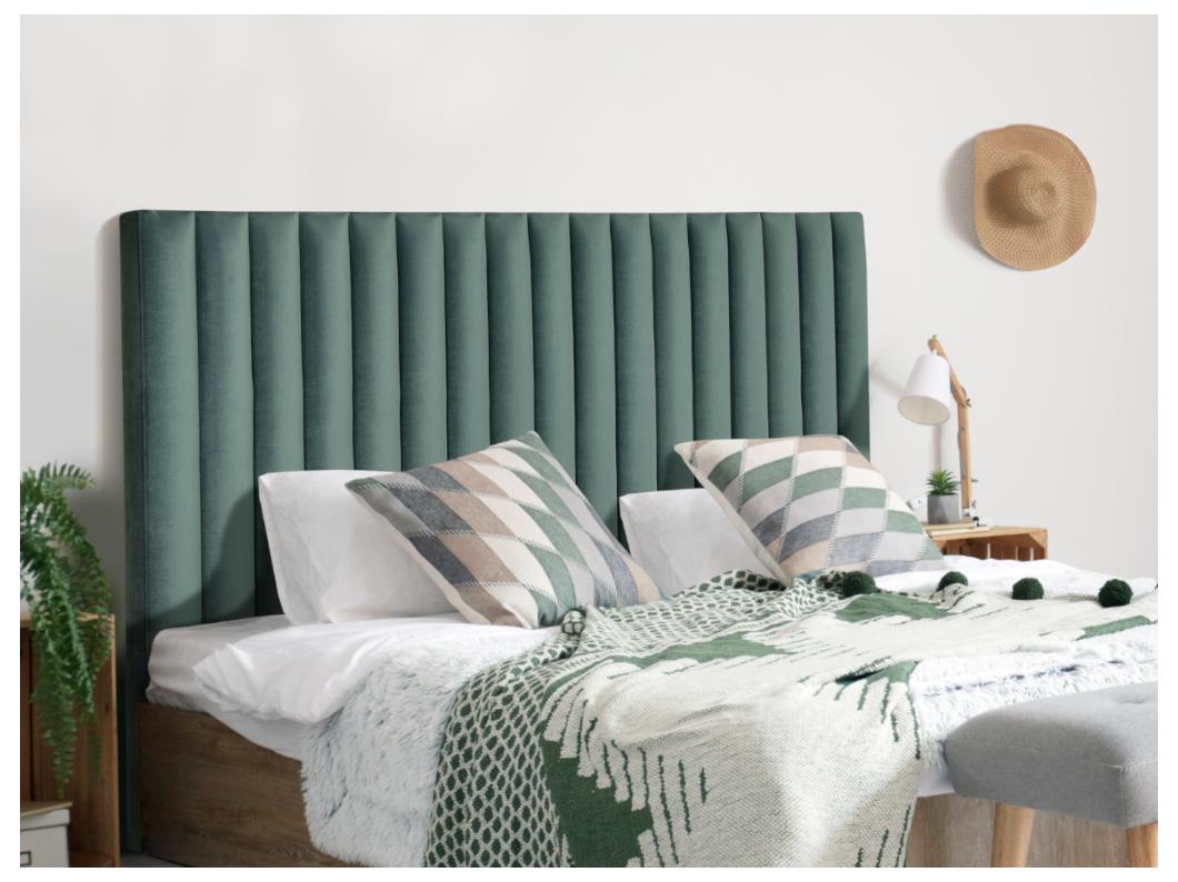 Cabecero cama - 170 cm - Terciopelo - verde - SARAH