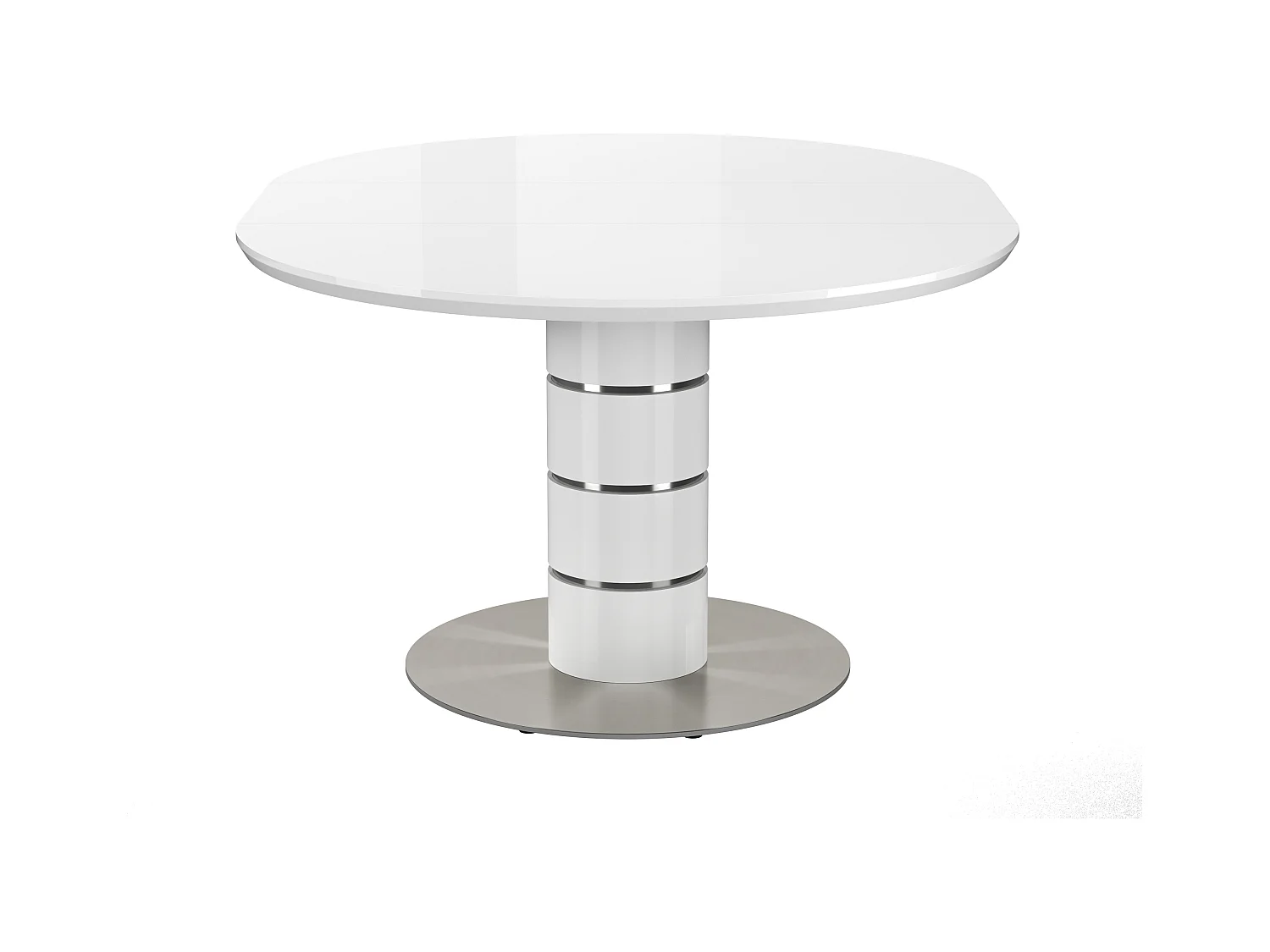 Tavolo da pranzo allungabile da 4 a 6 coperti MDF e Metallo inossidabile Bianco laccato - CUSCO