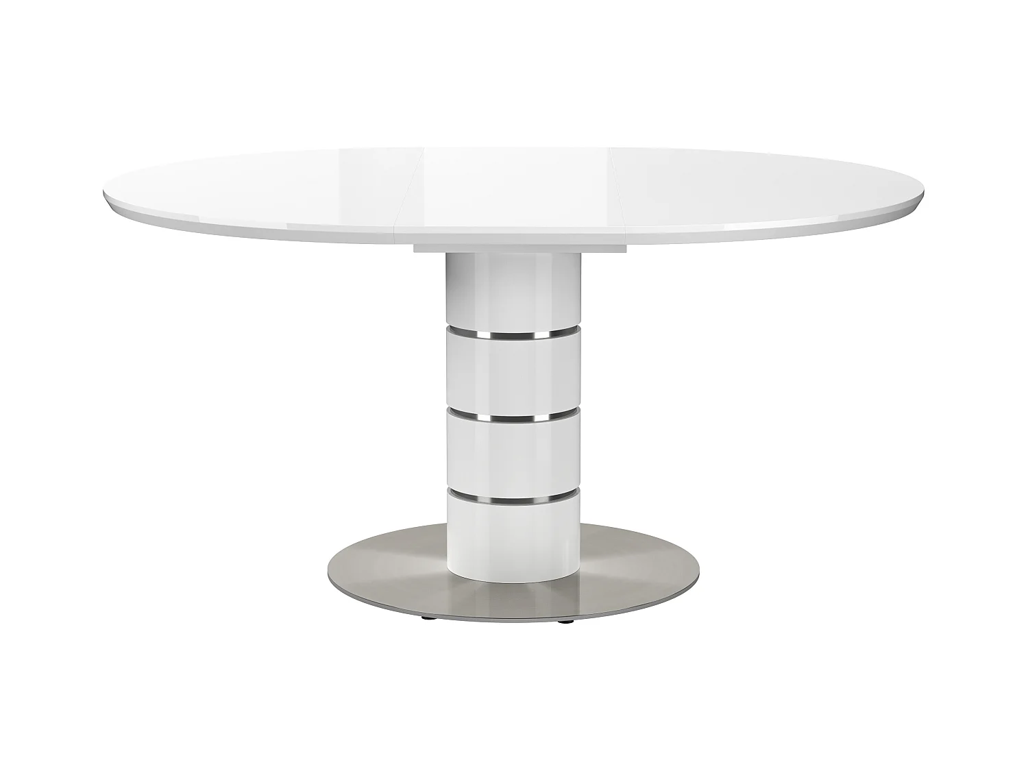 Tavolo da pranzo allungabile da 4 a 6 coperti MDF e Metallo inossidabile Bianco laccato - CUSCO