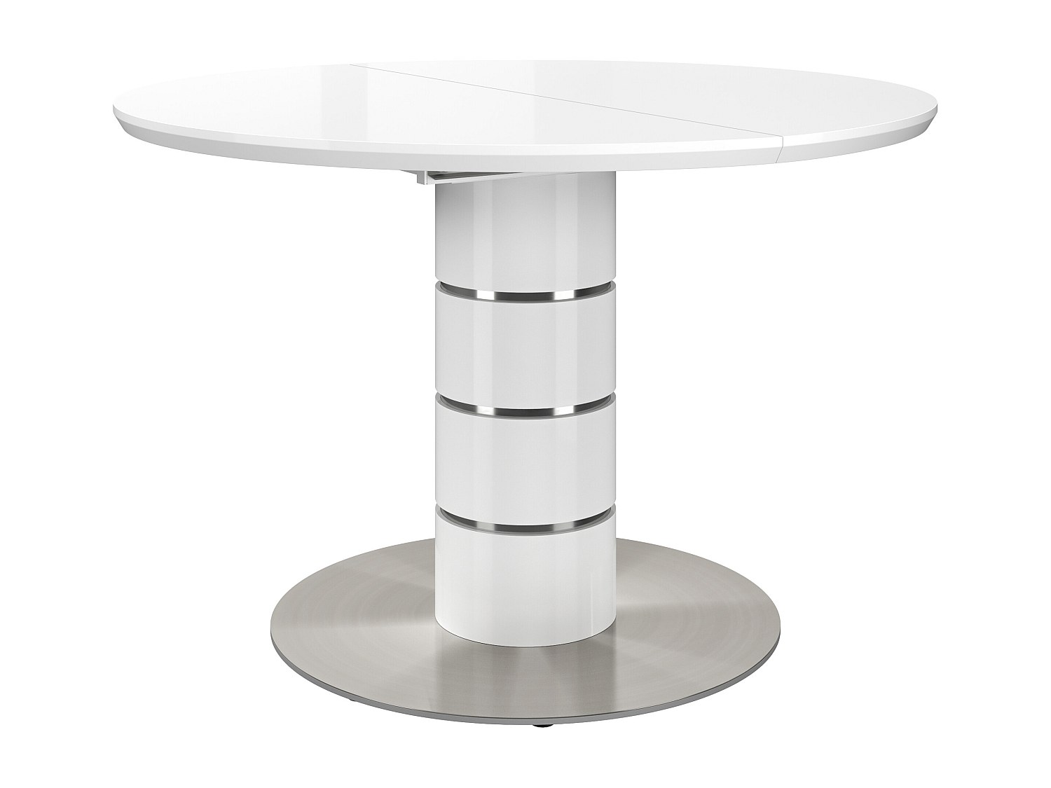 Ausziehbarer Tisch - 4 bis 6 Sitzplätze - Holz & Edelstahl - Weiß lackiert günstig online kaufen