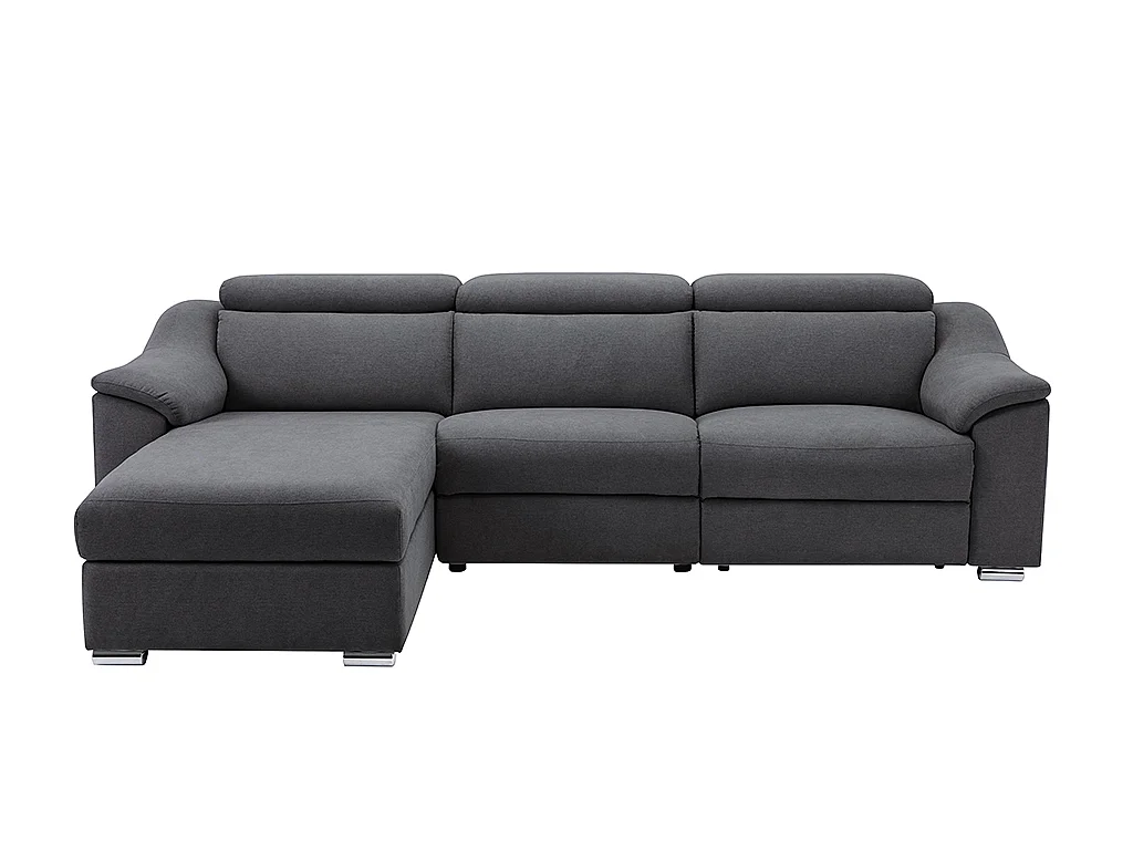 Canapé d'angle relax électrique en tissu anthracite PEDRERA - Angle gauche