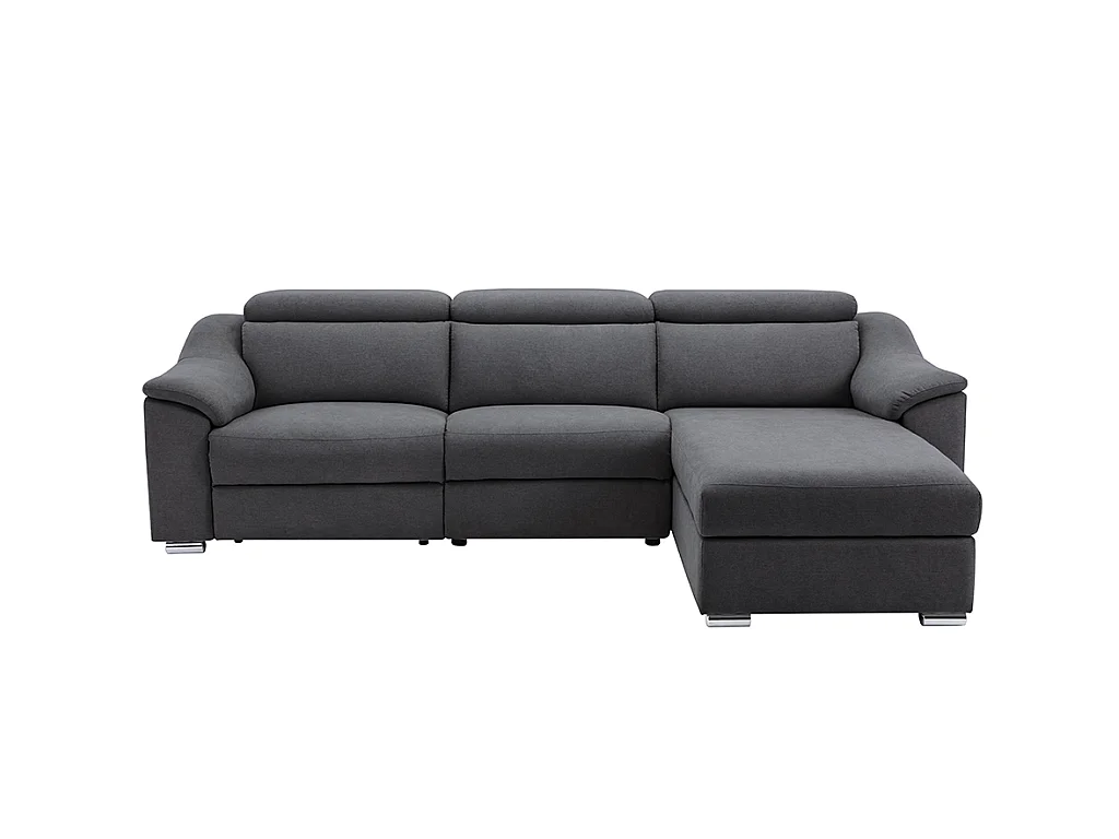Canapé d'angle relax électrique en tissu anthracite PEDRERA - Angle droit