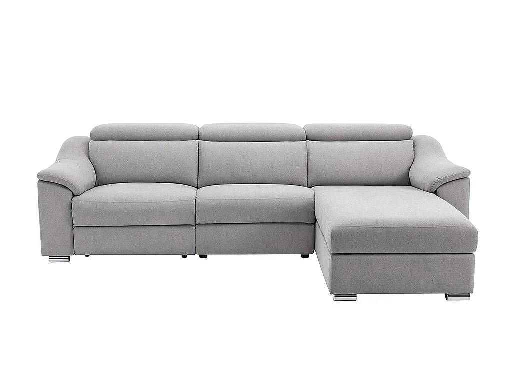 Ecksofa mit elektrischer Relaxfunktion PEDRERA - Stoff - Hellgrau - Ecke rechts