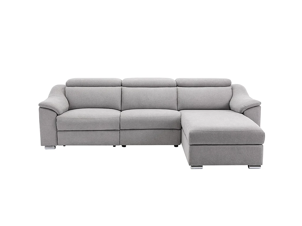 Canapé d'angle relax électrique en tissu gris clair PEDRERA - Angle droit