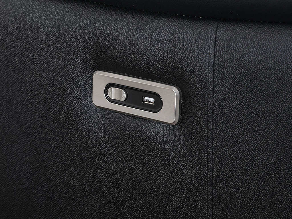 Canapé d'angle relax électrique en cuir  supérieur noir PEDRERA - Angle droit