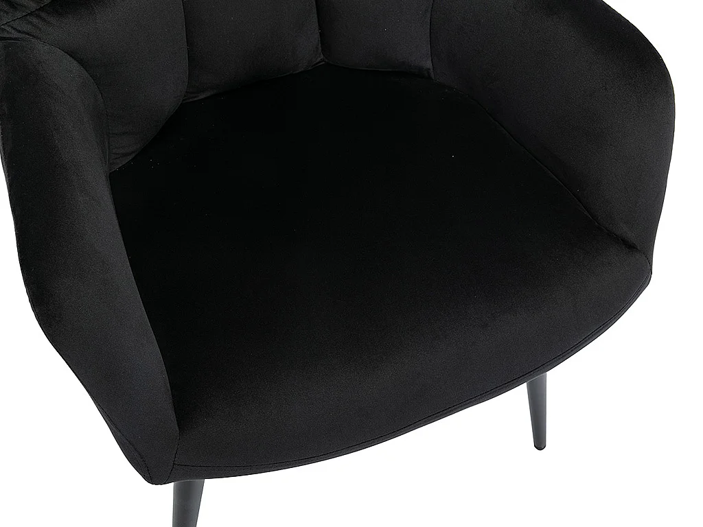 Lot de 2 chaises  avec accoudoirs - Velours et métal - Noir - PEGA de Pascal MORABITO