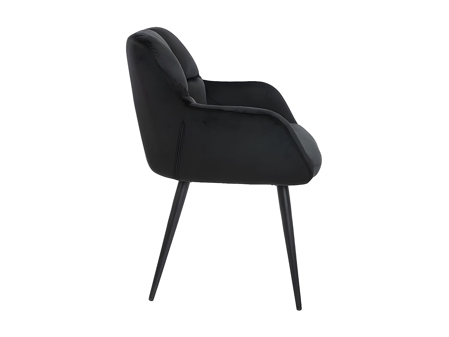 Lot de 2 chaises  avec accoudoirs - Velours et métal - Noir - PEGA de Pascal MORABITO