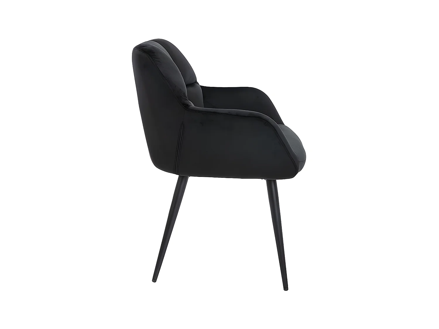 Juego de 2 sillas PEGA de Pascal MORABITO - Con brazos - Terciopelo y metal - Negro