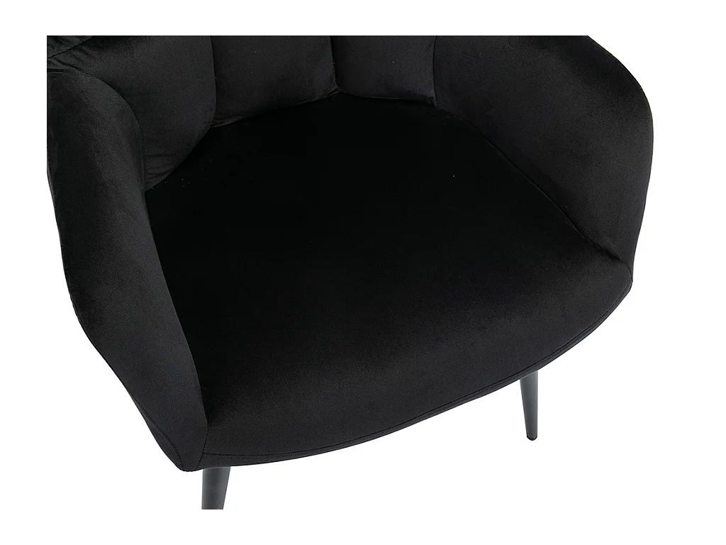 Juego de 2 sillas PEGA de Pascal MORABITO - Con brazos - Terciopelo y metal - Negro